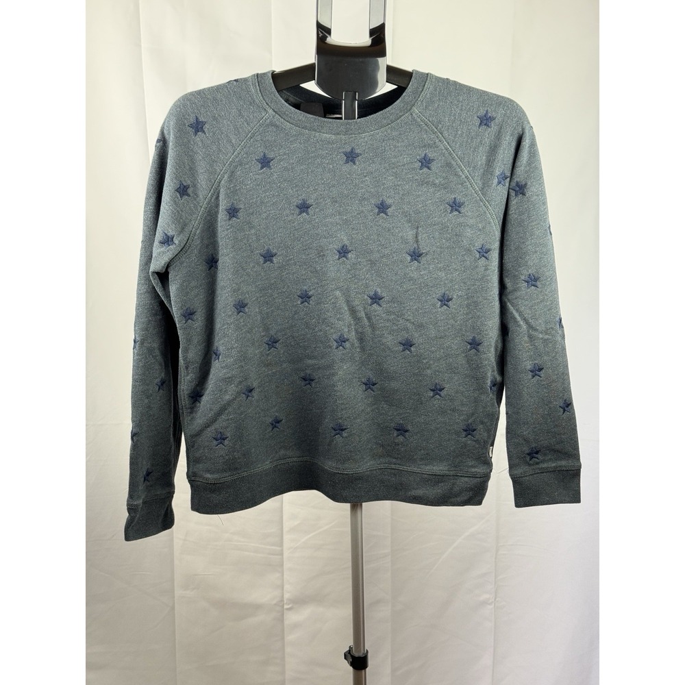 Levis Girls Sweatshirt L 10 12 Gray Blue Star‎ Print Crewneck Pullover